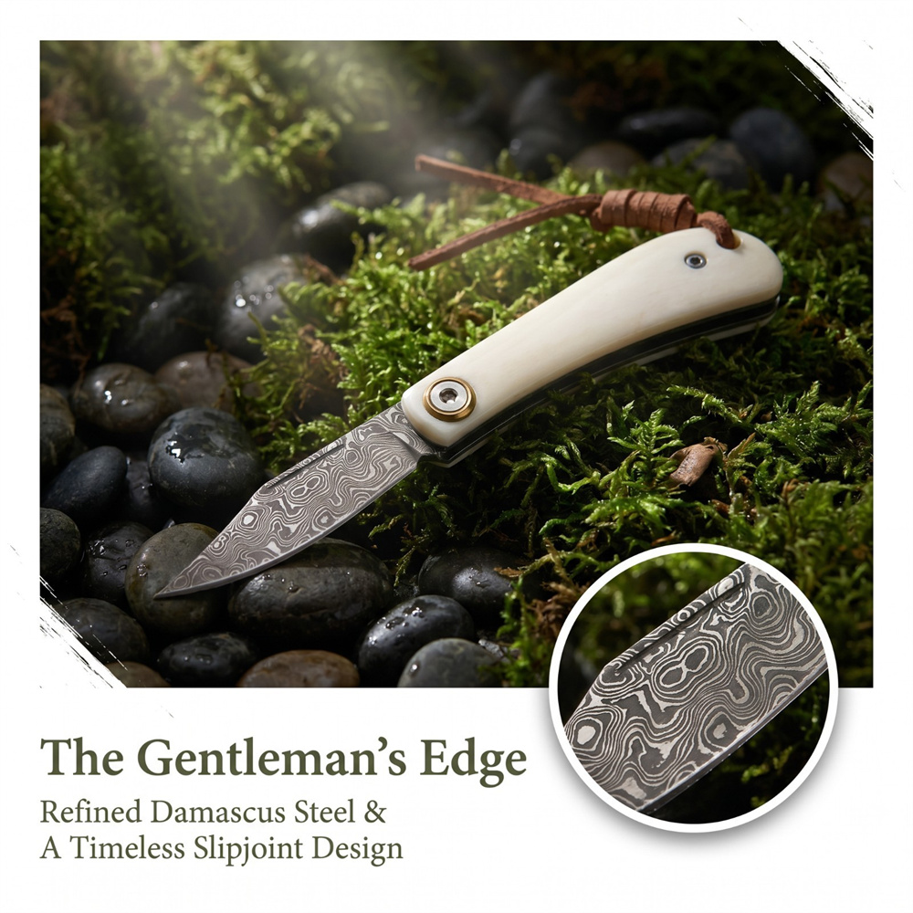 Compact Vintage Damascus Foldi - đánh giá và giá Vintage Collectible Pocket Knives
