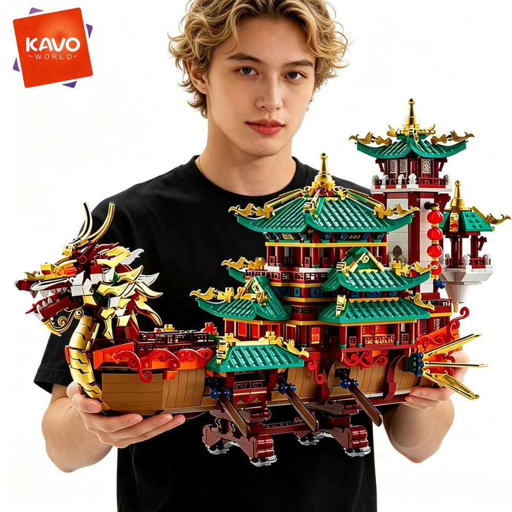KAVOWORLD 2453pcs Dragon Boat  - đánh giá và giá Vintage Toys Collector