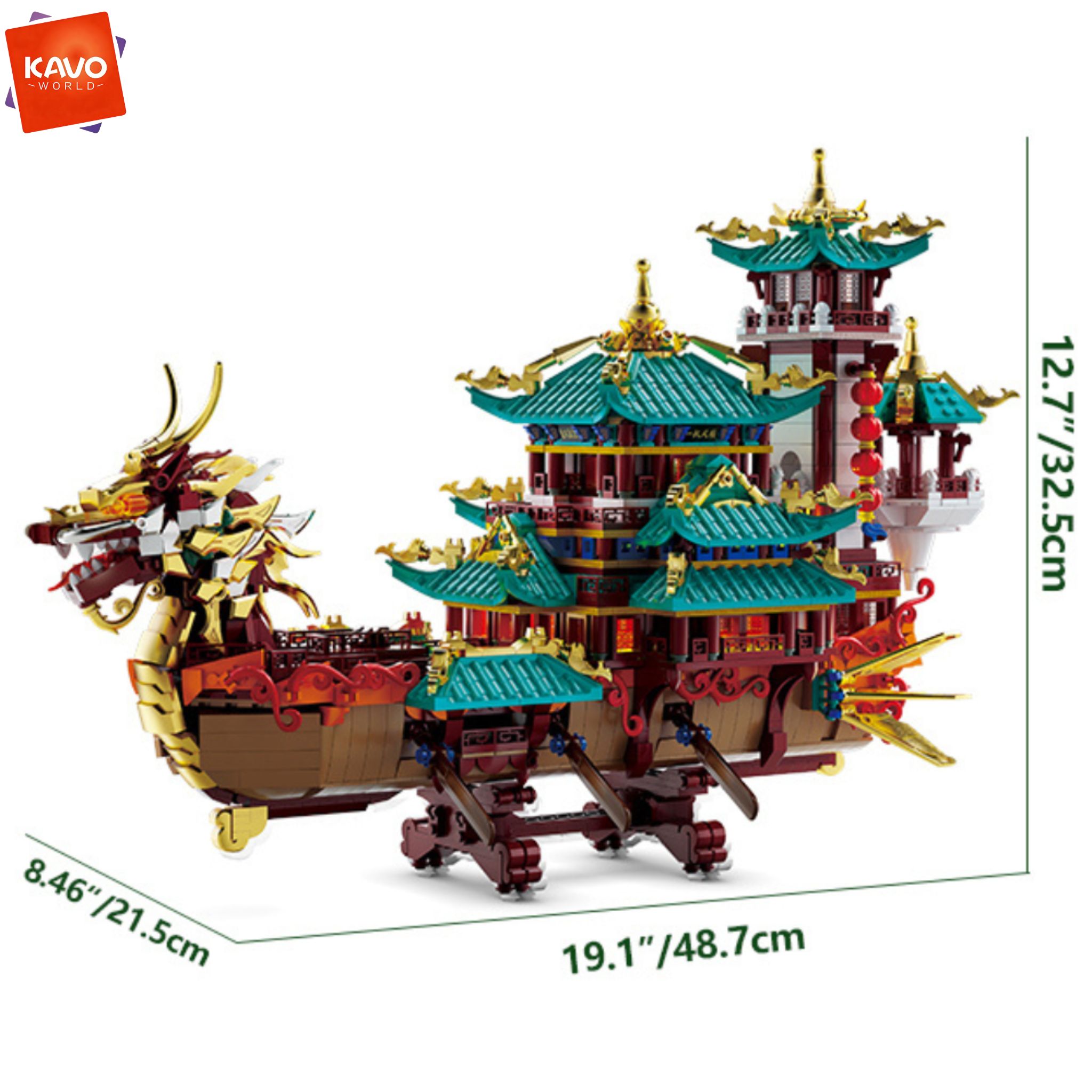 KAVOWORLD 2453pcs Dragon Boat  - đánh giá và giá Vintage Toys Collector